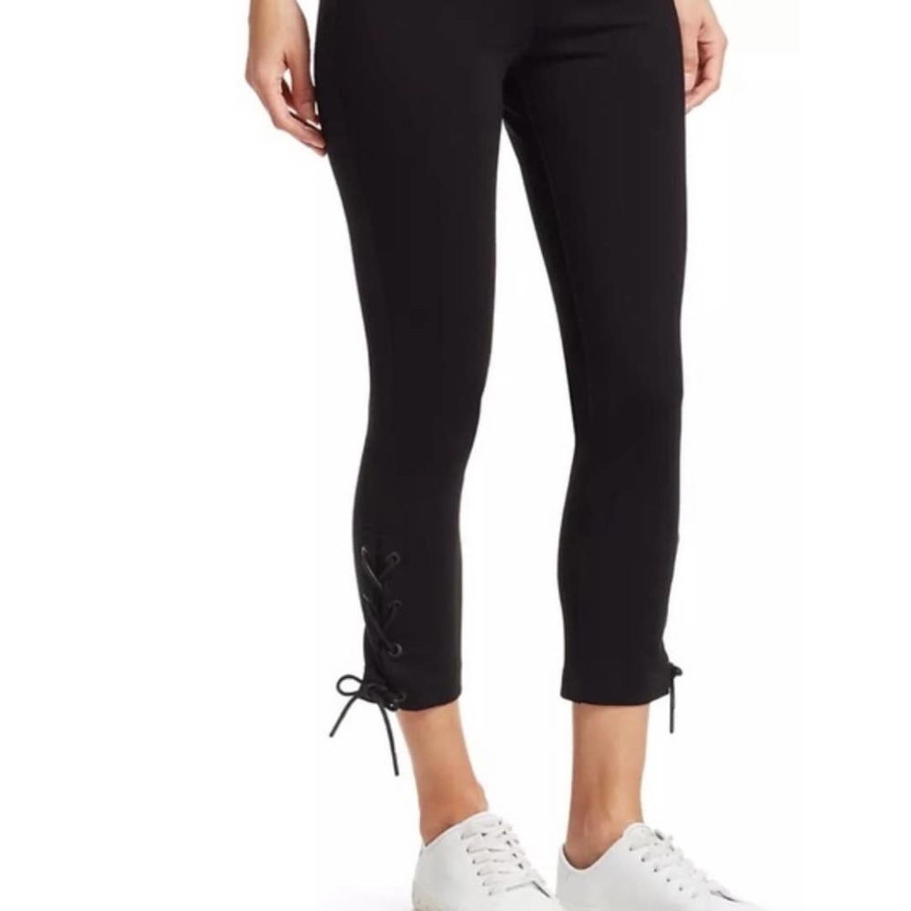 Rag & Bone Pants Simone Lace Up Black Stretch Crop Ankle Pants SZ 8 $325‍‍ - Picture 9 of 11